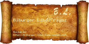 Biburger Libériusz névjegykártya